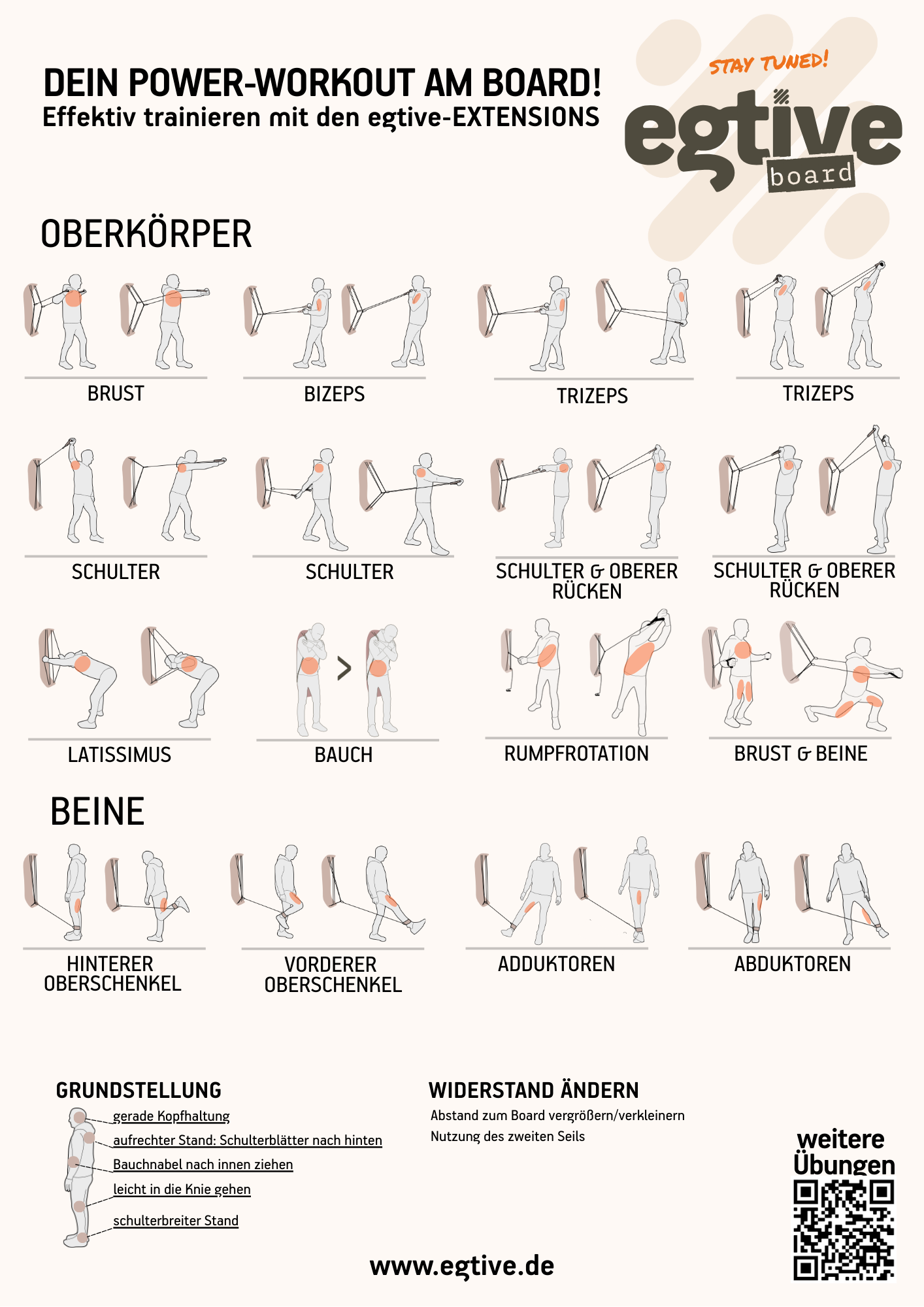 Verschiedene Übungsposter Hartschaumplatte