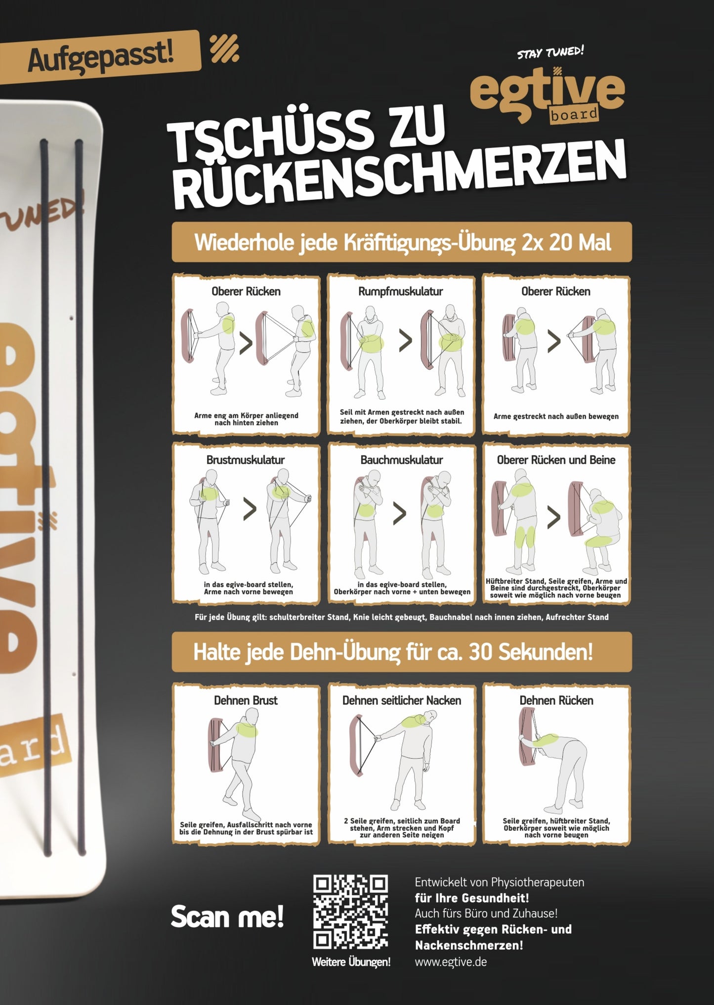 Verschiedene Übungsposter Hartschaumplatte