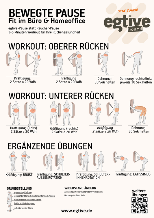 Verschiedene Übungsposter Hartschaumplatte