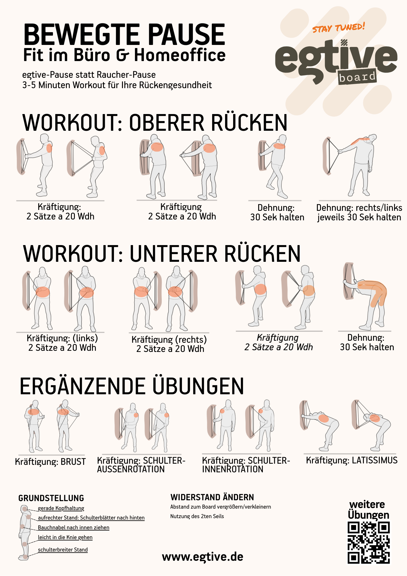 Verschiedene Übungsposter Hartschaumplatte
